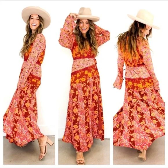 UNWORN. Free People Tilda Floral Wrap Dress - Picture 1 of 10